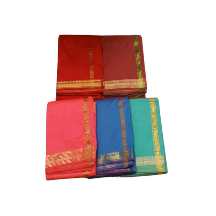 Soft Silk Usha Border Dhoti With Angavastram-3M+2M