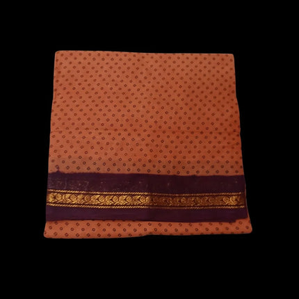 Madurai Batik Print with Contrast Jari Border 9 yards