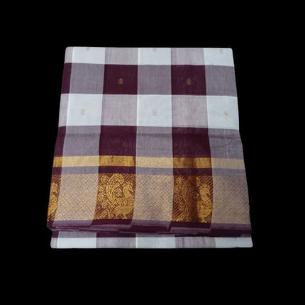 Chettinad Akalya Checks Butta 9 Yards Sarees