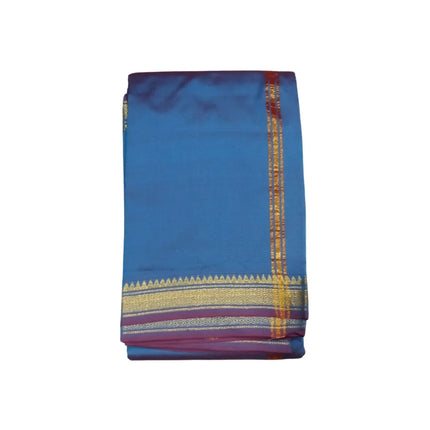 Soft Silk Usha Border Dhoti With Angavastram-3M+2M