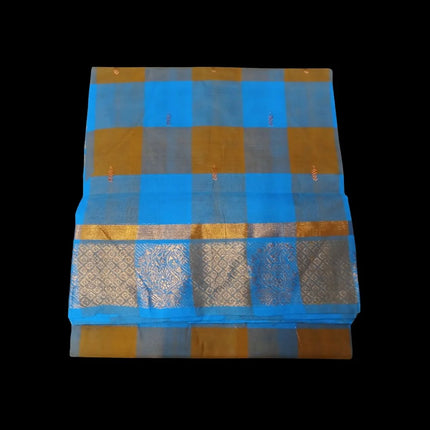Chettinad Akalya Checks Butta 9 Yards Sarees