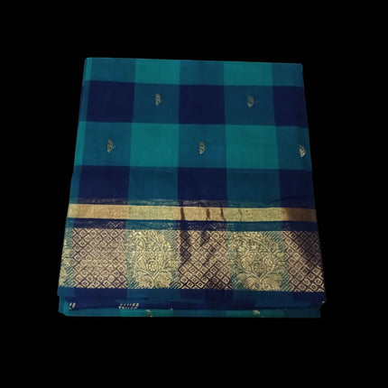 Chettinad Akalya Checks Butta 9 Yards Sarees