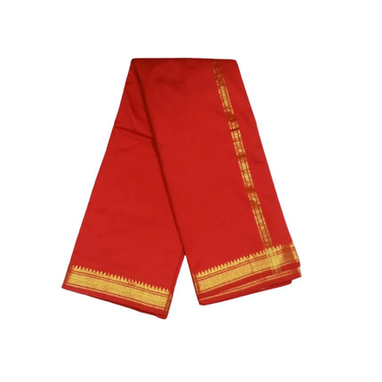Soft Silk Usha Border Dhoti With Angavastram-3M+2M