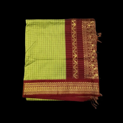 M C Kalyani Arni Checks 9 Yards Sarees