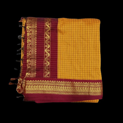 M C Kalyani Arni Checks 9 Yards Sarees