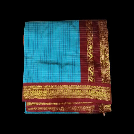 M C Kalyani Arni Checks 9 Yards Sarees