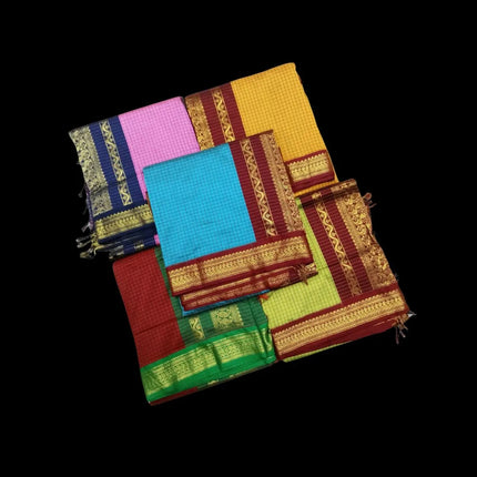 M C Kalyani Arni Checks 9 Yards Sarees