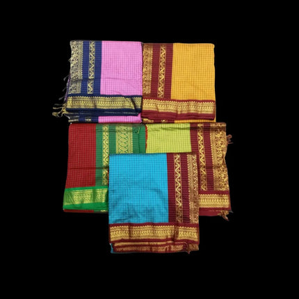 M C Kalyani Arni Checks 9 Yards Sarees
