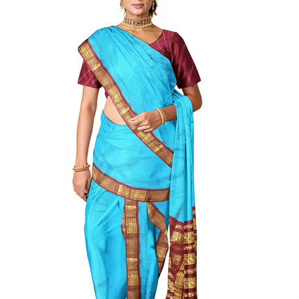 M C Kalyani Arni Checks 9 Yards Sarees