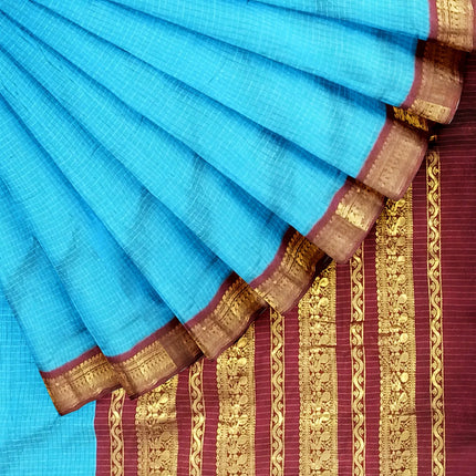 M C Kalyani Arni Checks 9 Yards Sarees
