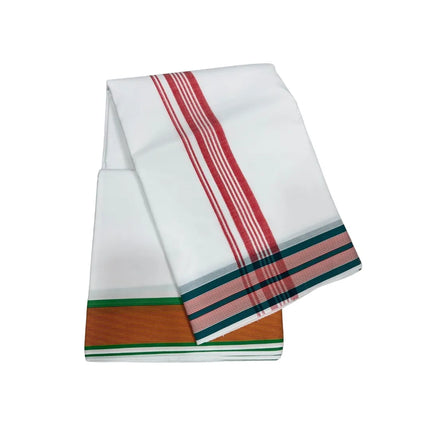 MEN COTTON 2 INCH SEER BORDER PANCHAKACHAM DHOTI -9X5