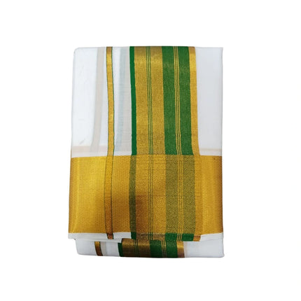 Men Pure Cotton 200K Jarigai Jeeva Gold Panchakacham Dhoti-9x5