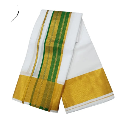 Men Pure Cotton 200K Jarigai Jeeva Gold Panchakacham Dhoti-9x5