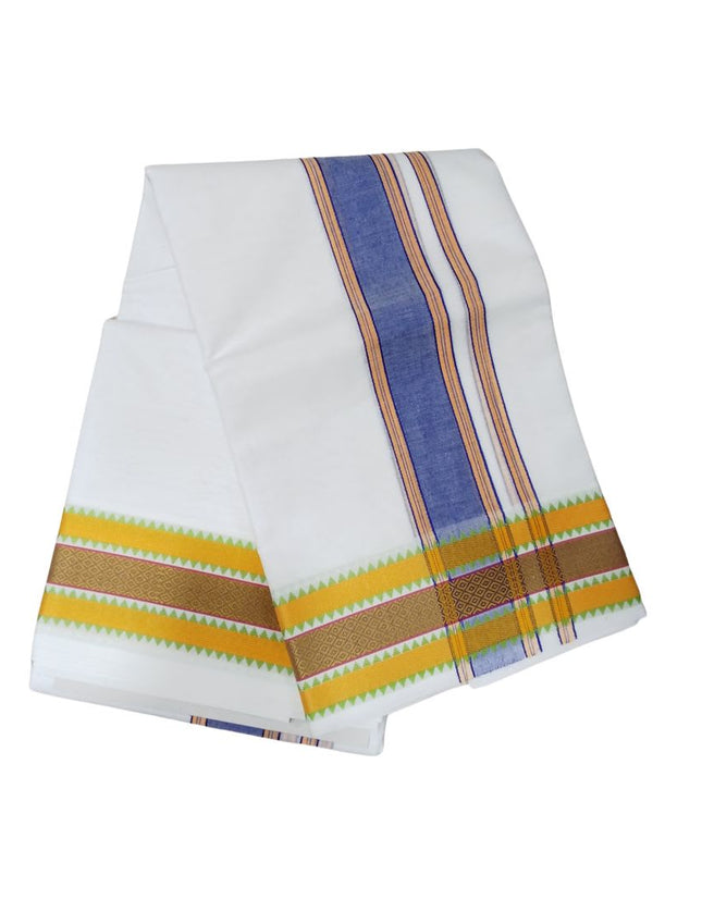 Men Pure Cotton 3 Inch New Pet Panchakacham Dhoti- 10x6