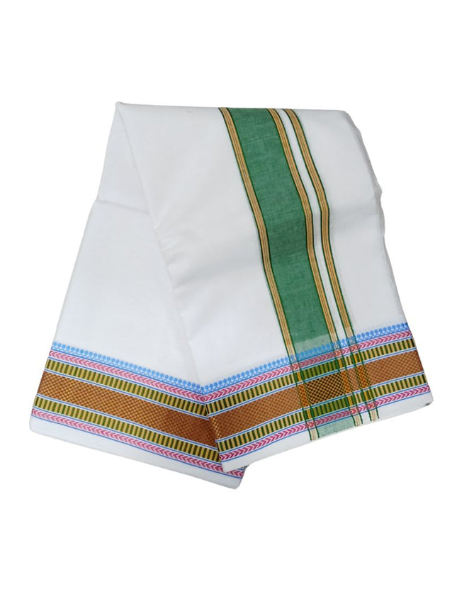 Men Pure Cotton 3 Inch New Pet Panchakacham Dhoti- 10x6