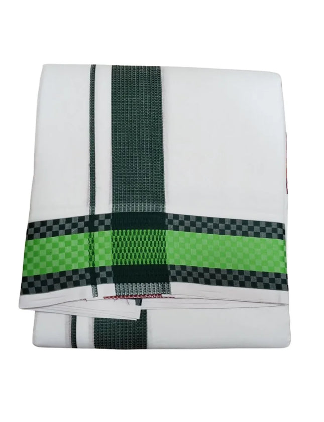 Men Pure Cotton 3INCH Pattu Chess Panchakacham Dhoti-9x5