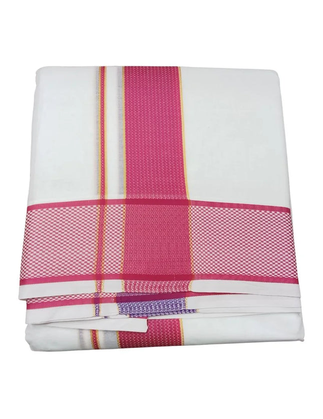 Men Pure Cotton 3 Inch Pattu Small Chess Panchakacham Dhoti -9x5