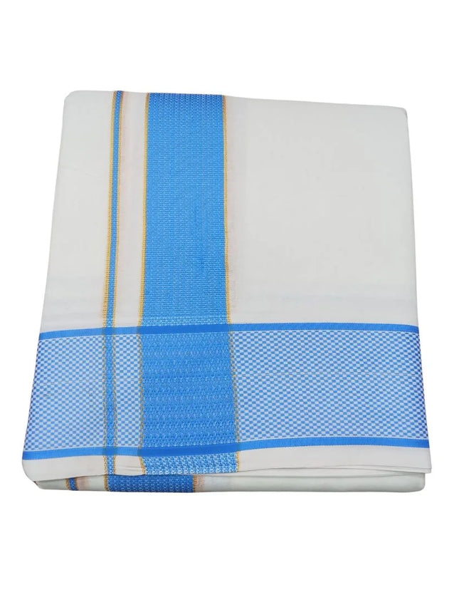 Men Pure Cotton 3 Inch Pattu Small Chess Panchakacham Dhoti -9x5