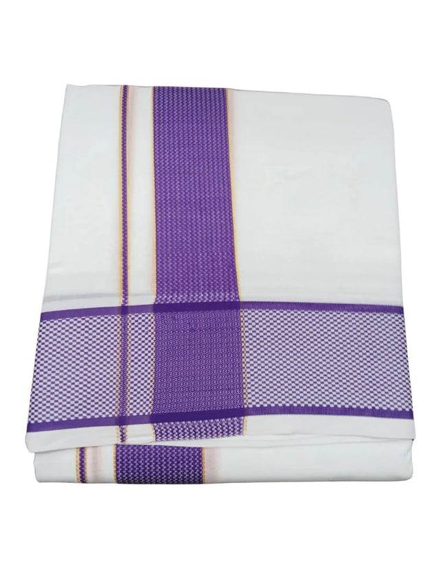 Men Pure Cotton 3 Inch Pattu Small Chess Panchakacham Dhoti -9x5