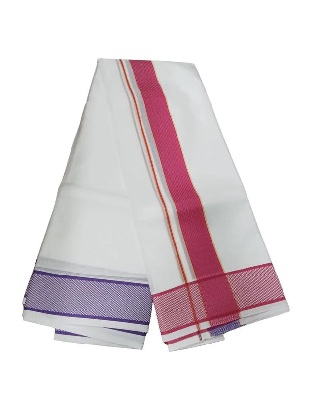 Men Pure Cotton 3 Inch Pattu Small Chess Panchakacham Dhoti -9x5