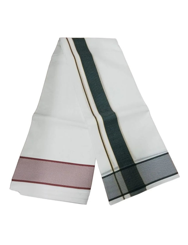 Men Pure Cotton 3 Inch Pattu Small Chess Panchakacham Dhoti -9x5