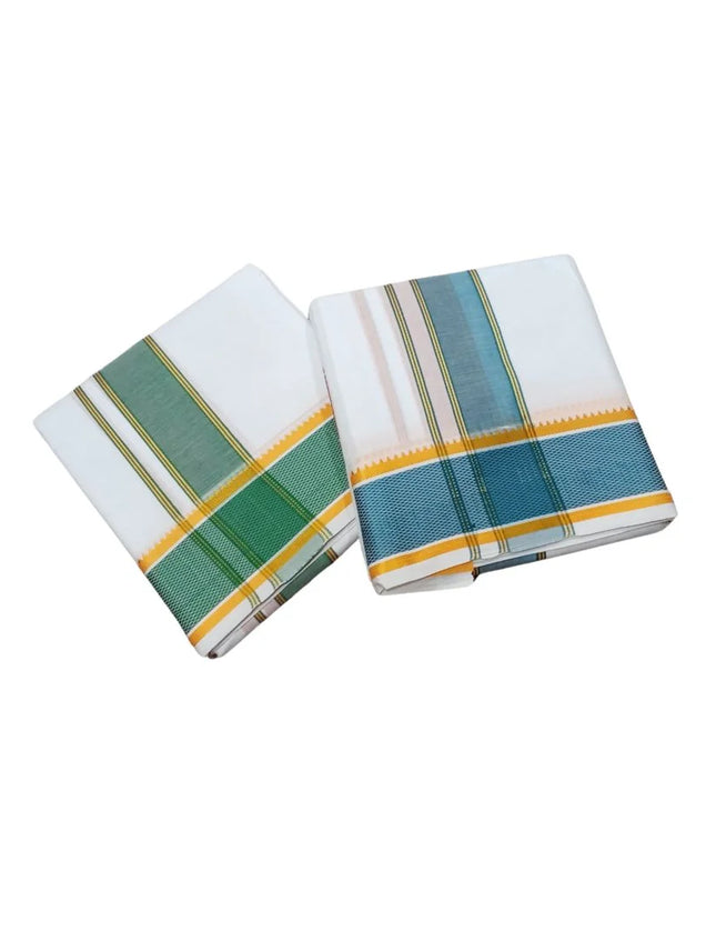 Men Pure Cotton 4 Inch Gemini Pet Panchakacham Dhoti-9x5