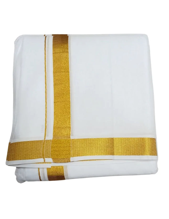 Men Pure Cotton 50K Jari Panchakacham Dhoti- 10x6