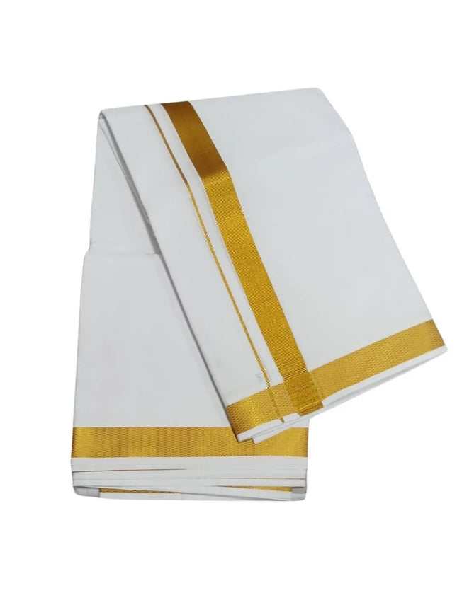 Men Pure Cotton 50K Jari Panchakacham Dhoti- 10x6