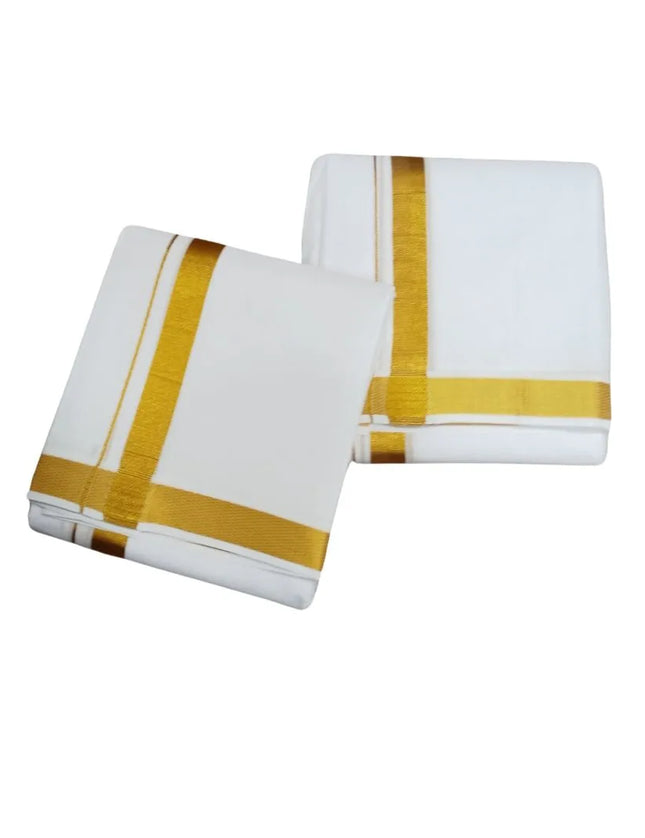 Men Pure Cotton 50K Jari Panchakacham Dhoti- 10x6