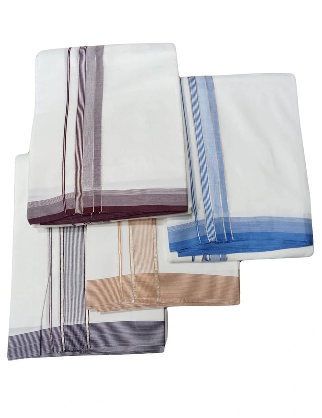 Men Pure Cotton Ajanta Silver Panchakacham Dhoti-9x5