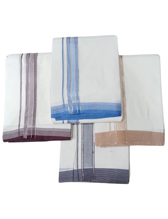 Men Pure Cotton Ajanta Silver Panchakacham Dhoti-9x5