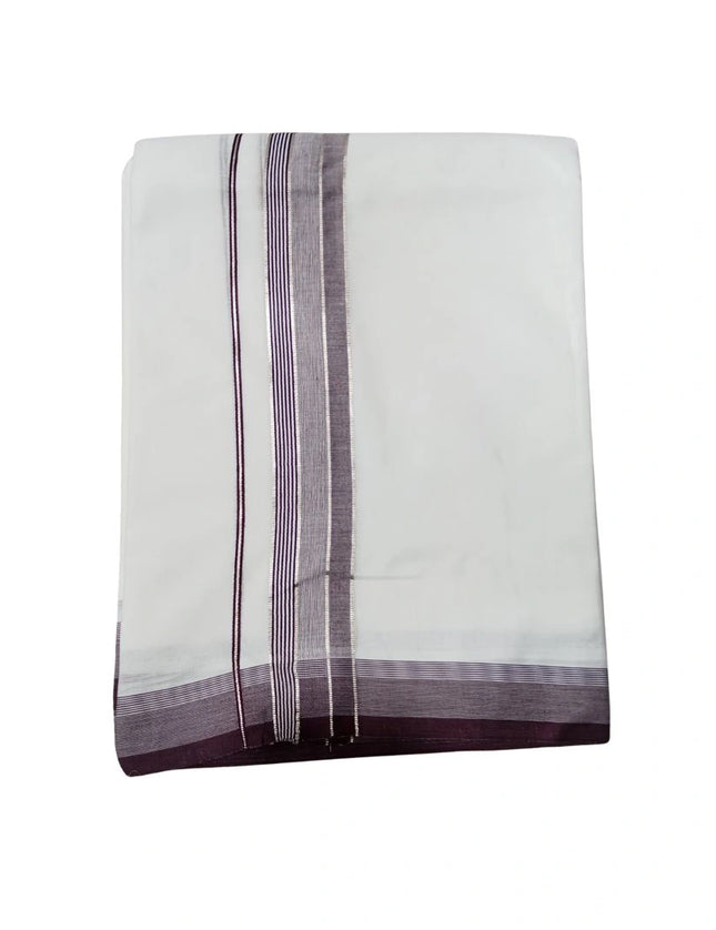 Men Pure Cotton Ajanta Silver Panchakacham Dhoti-9x5