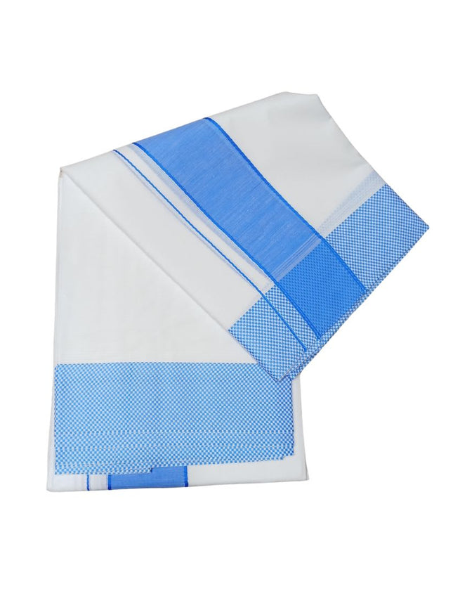 Men Pure Cotton D121 Chess Border Panchakacham Dhoti- 10x6