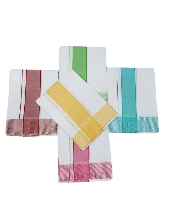 Men Pure Cotton Colour Checks Panchakacham Dhoti-9x5