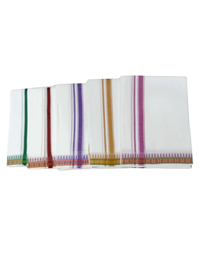 Men Pure Cotton D66 Mokku Ruthuratch Panchakacham Dhoti-9x5
