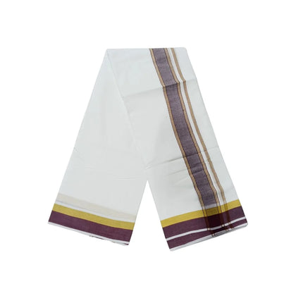 Men Pure Cotton Veg Bleached Panchakacham Dhoti- 9x5
