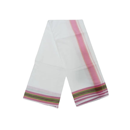 Men Pure Cotton Veg Bleached Panchakacham Dhoti- 9x5