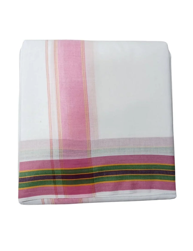 Men Pure Cotton Veg Bleached Panchakacham Dhoti- 9x5