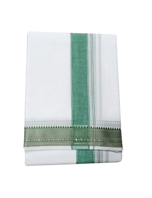 Men Pure Cotton Vishnu White Panchakacham Dhoti- 10x6
