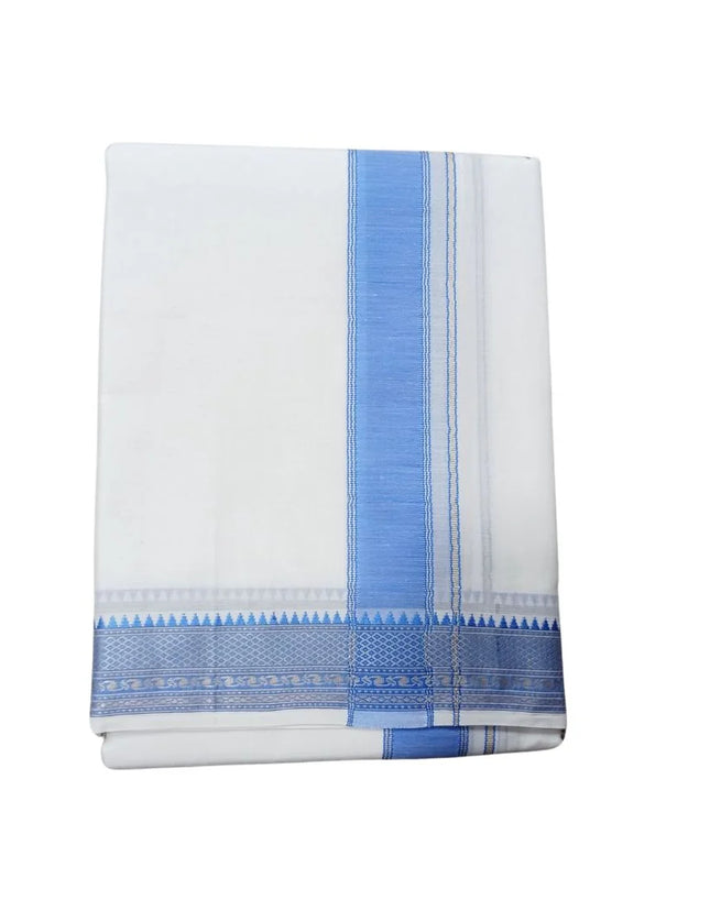 Men Pure Cotton Vishnu White Panchakacham Dhoti- 10x6