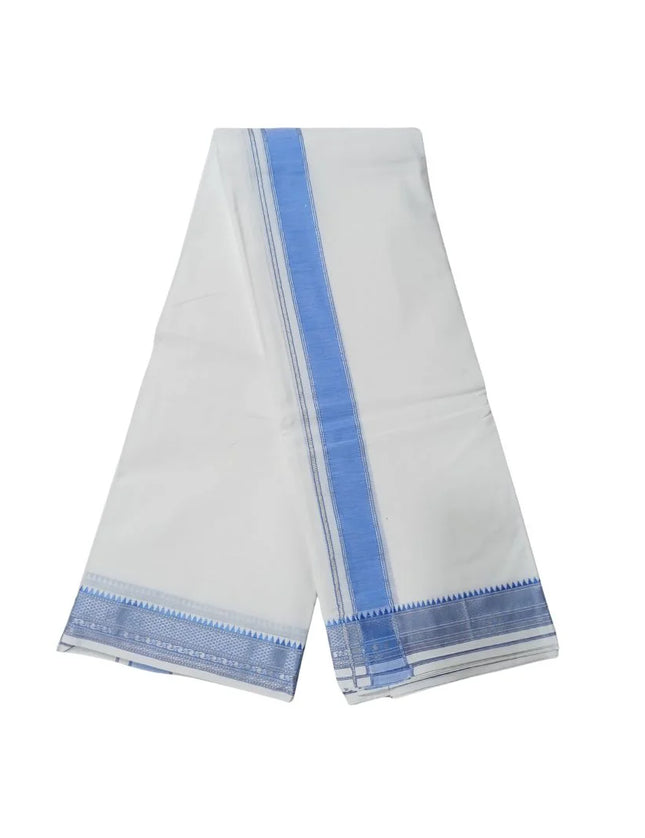 Men Pure Cotton Vishnu White Panchakacham Dhoti- 10x6