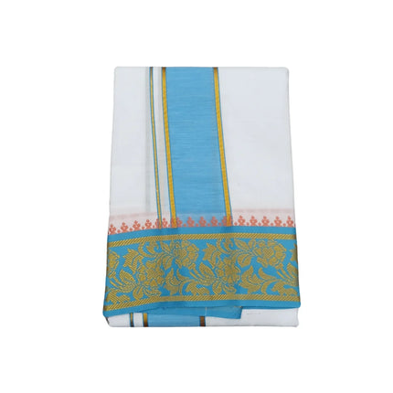 Men Pure Cotton Jayam White Panchakacham Dhoti-9x5