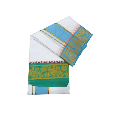 Men Pure Cotton Jayam White Panchakacham Dhoti-9x5