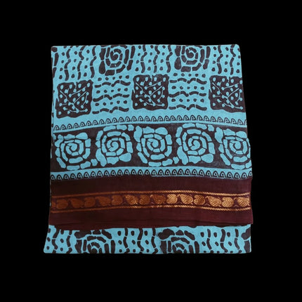 Madurai KT Reverse Printed 9 Yards Sarees