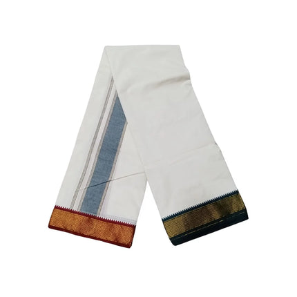 Men Cotton  10 kan Mayilkan korvai Panchakacham Dhoti -  9X5