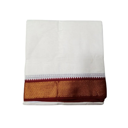Men Cotton  10 kan Mayilkan korvai Panchakacham Dhoti -  9X5