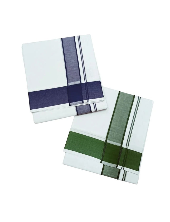 Men Cotton 2INCH Thillana Double Dhoti- 3.66m
