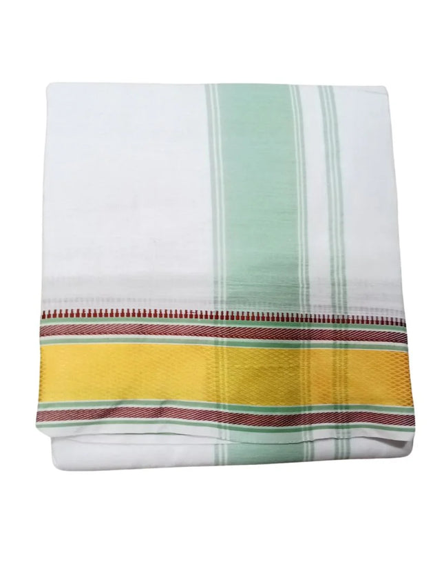 Men Cotton Pepsi 3 Inch Design Pate Panchakacham Dhoti 9x5