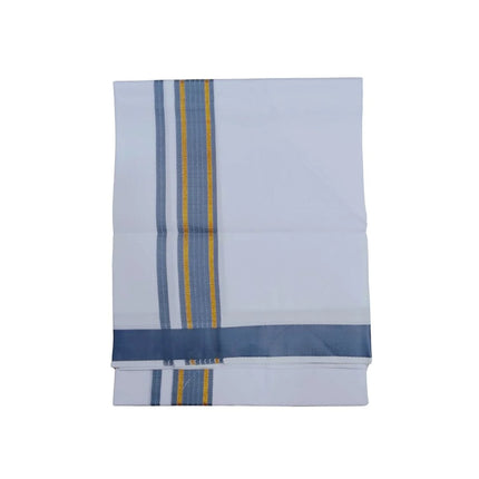 Men Cotton Butterfly 1 Inch Design Double Dhoti- 4M