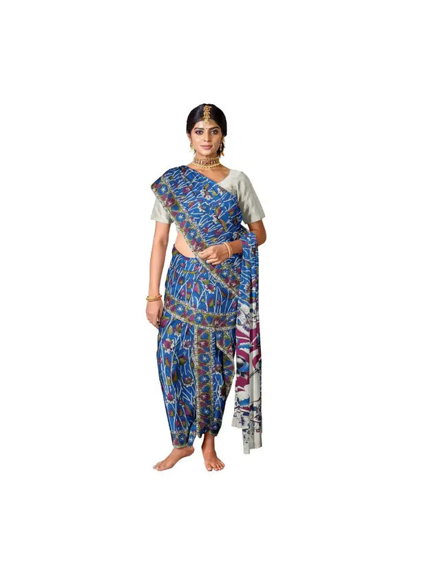 PEDANA PRINTED KALAMKARI MUL MUL COTTON 9 YARDS SAREES